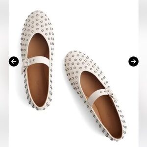 Madewell Studded Remy Mary Jane Flats in Ecru